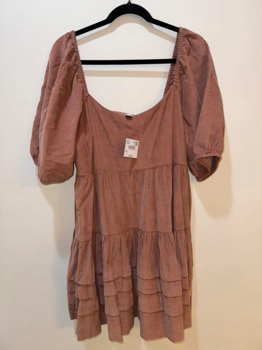 American Eagle Outfitters Mauve Puff Sleeve Mini Dress